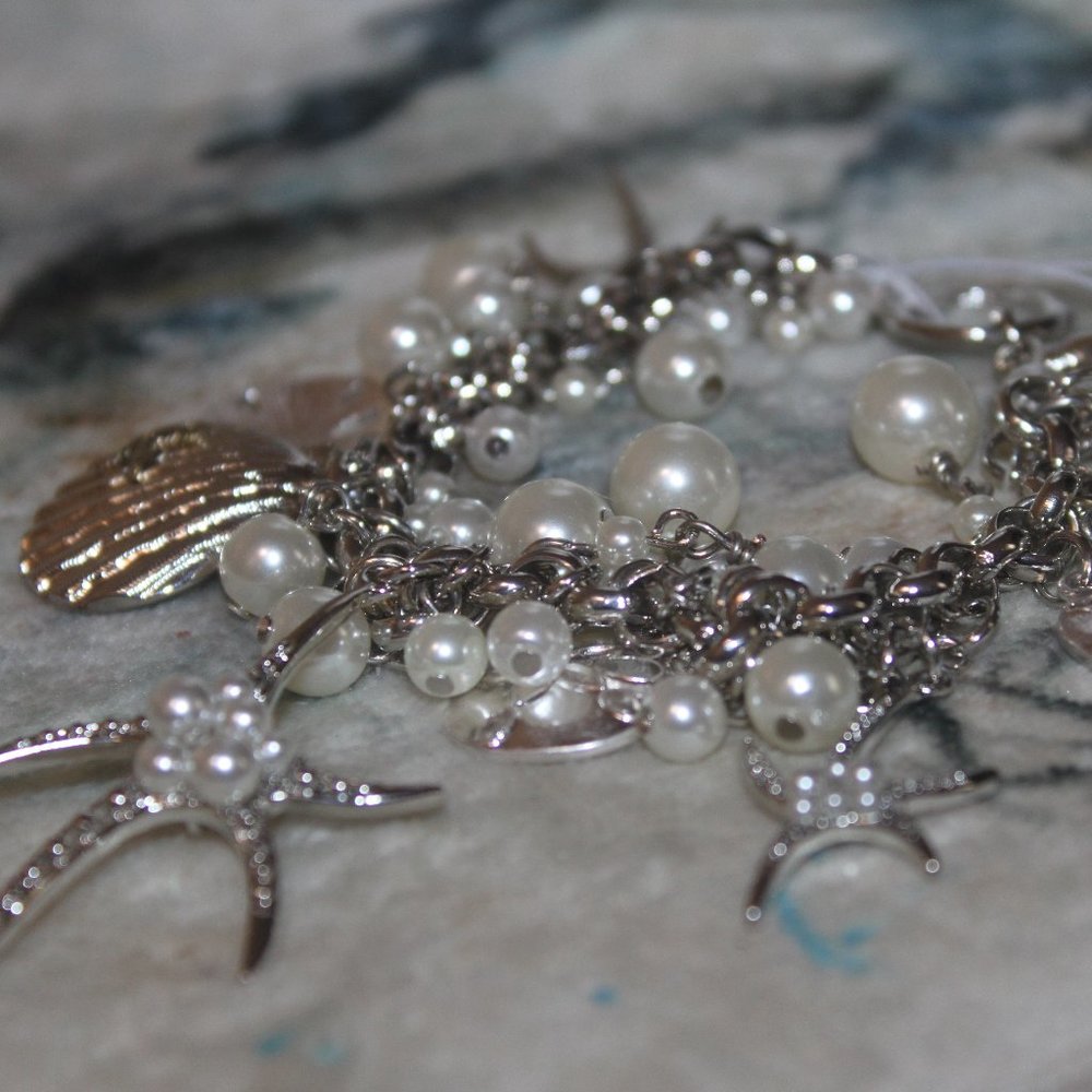 ntags: Silver Plated Starfish, Pearl Bracelet